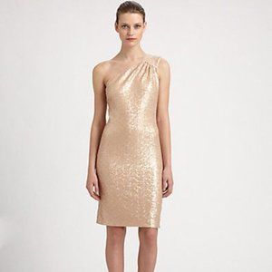 Laundry Shelli Segal Sequined One Shoulder Dress 8